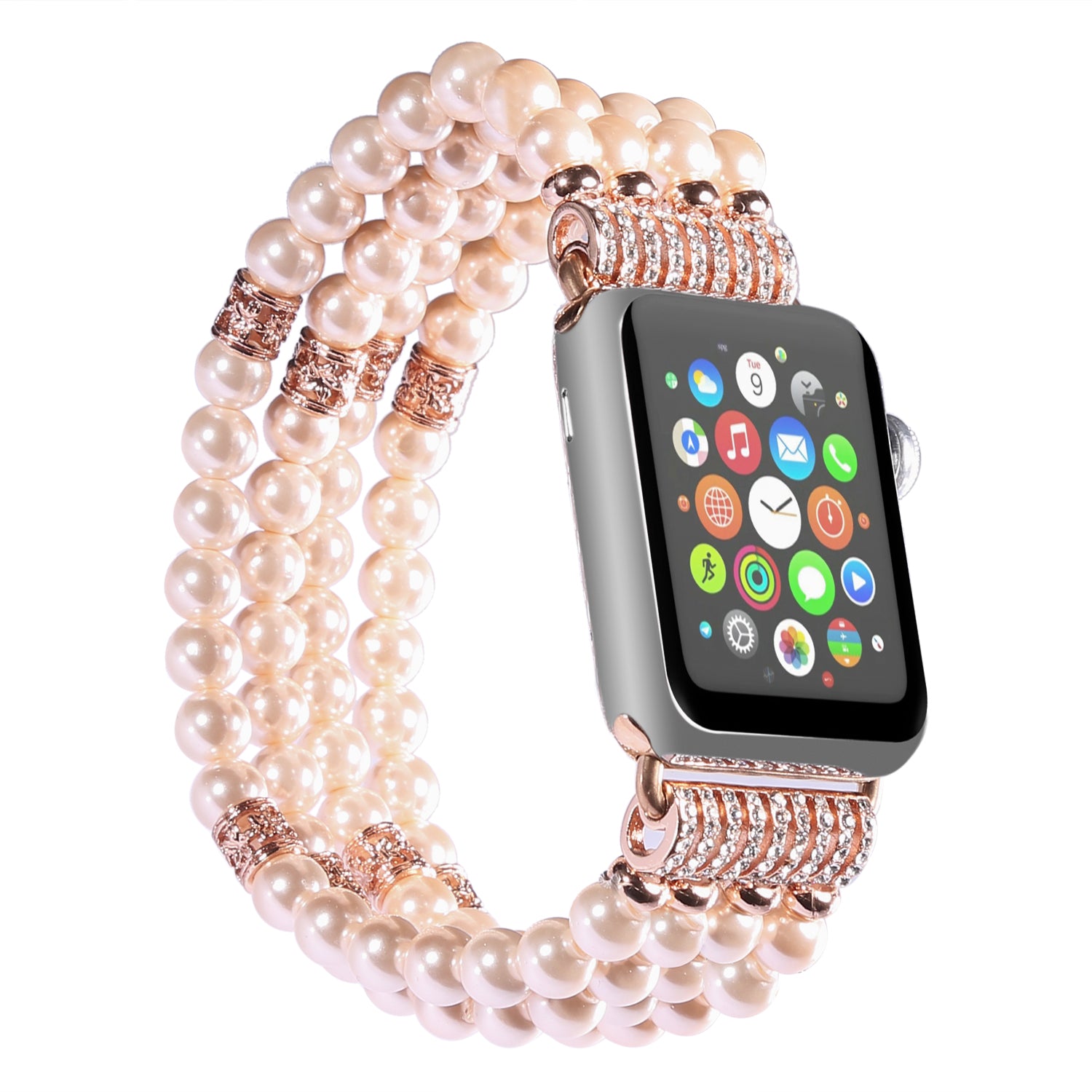 4 Rows Pearl Bracelet Strap Replacement Watch Band for Apple Watch Series 9 8 7 41mm 6 5 4 SE (2023) SE(2022) SE 40mm 3 2 1 38mm 4 Rows Pearl Bracelet Strap Replacement Watch Band for Apple Watch Series 9 8 7 41mm 6 5 4 SE (2023) SE(2022) SE 40mm 3 2 1 38mm